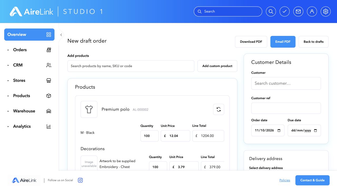 Build a better draft. AireLink Studio development preview